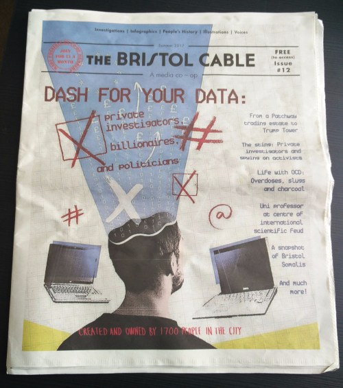 The Bristol Cable frontpage, Summer 2017